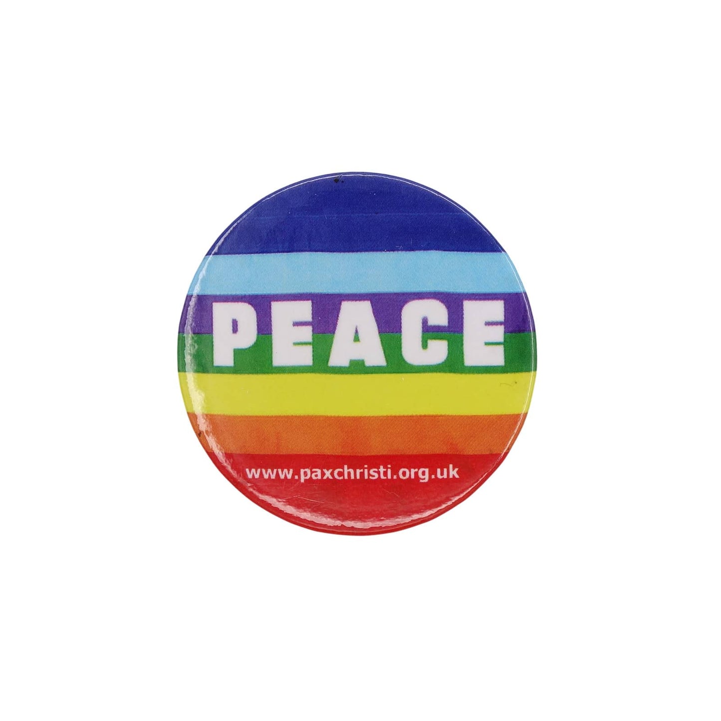 PEACE 缶バッジ バッチ Pax Christi レインボーカラー ピース