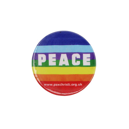 PEACE 缶バッジ バッチ Pax Christi レインボーカラー ピース