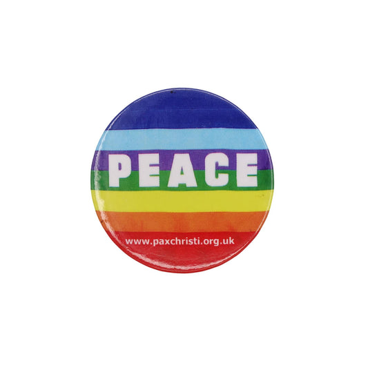 PEACE 缶バッジ バッチ Pax Christi レインボーカラー ピース