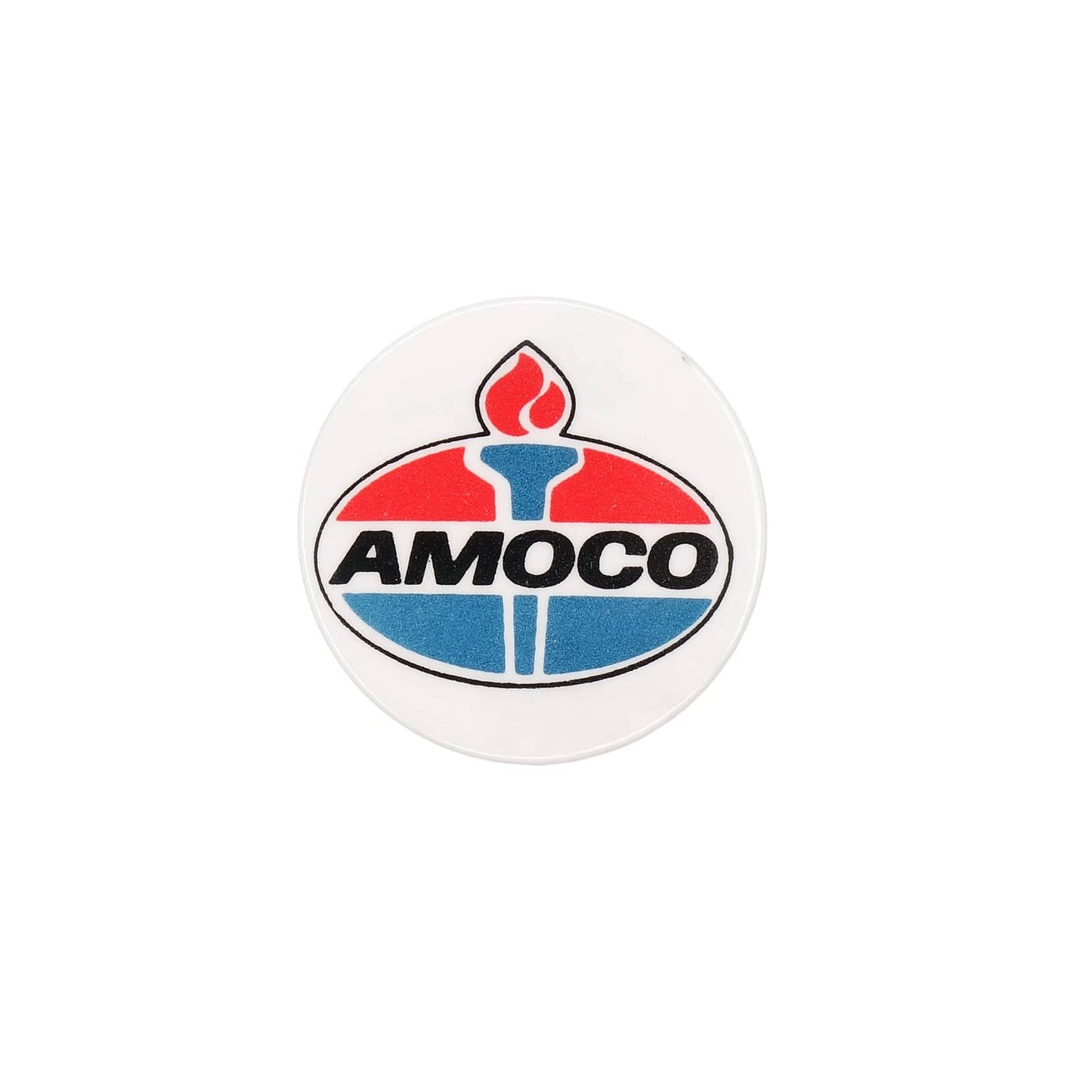 AMOCO アモコ 缶バッジ バッチ 石油会社 トーチ・ロゴ