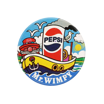 Mr. WIMPY キャラクター 缶バッジ バッチ ウインピーとPEPSI ペプシ