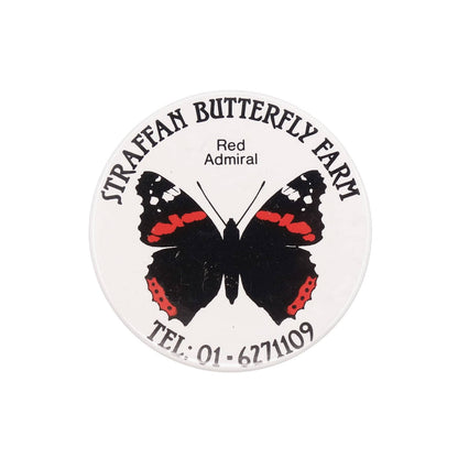 Straffan Butterfly Farm ヨーロッパアカタテハ 蝶 缶バッジ バッチ