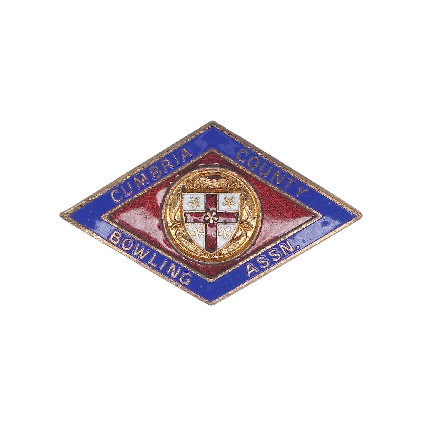 CUMBRIA COUNTY BOWLING ASSN. ビンテージ ピンバッジ 英国 ローンボウルズ協会