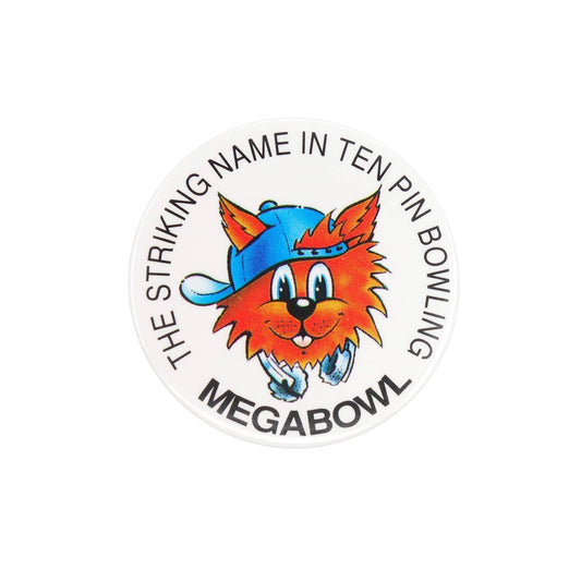 ボウリング場チェーン MEGABOWL 缶バッジ バッチ メガボウル 猫 キャラ