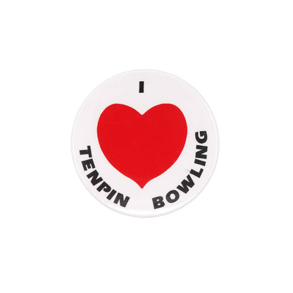 I LOVE TENPIN BOWLING 缶バッジ バッチ ボウリング愛