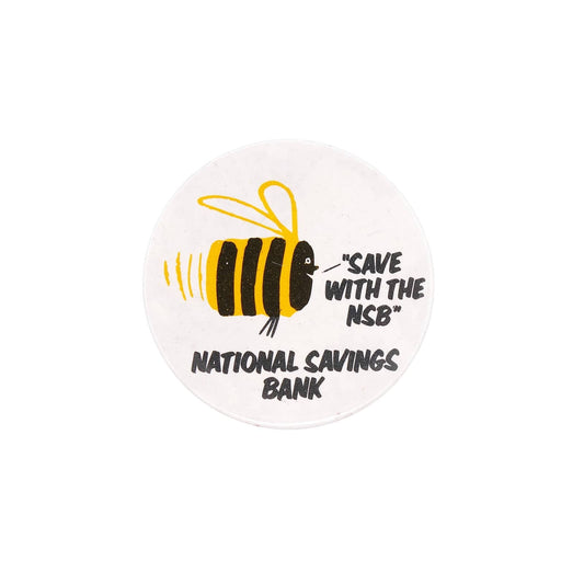 ミツバチ SAVE WITH THE NSB 缶バッジ バッチ National Savings Bank