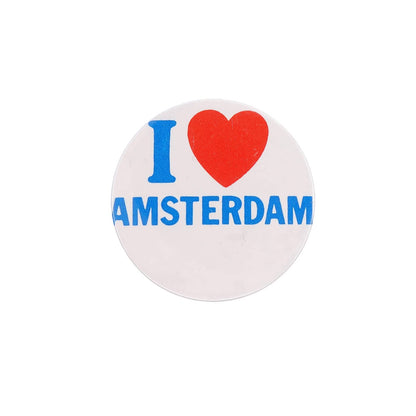 I LOVE AMSTERDAM 缶バッジ バッチ アムステルダム好き ハート