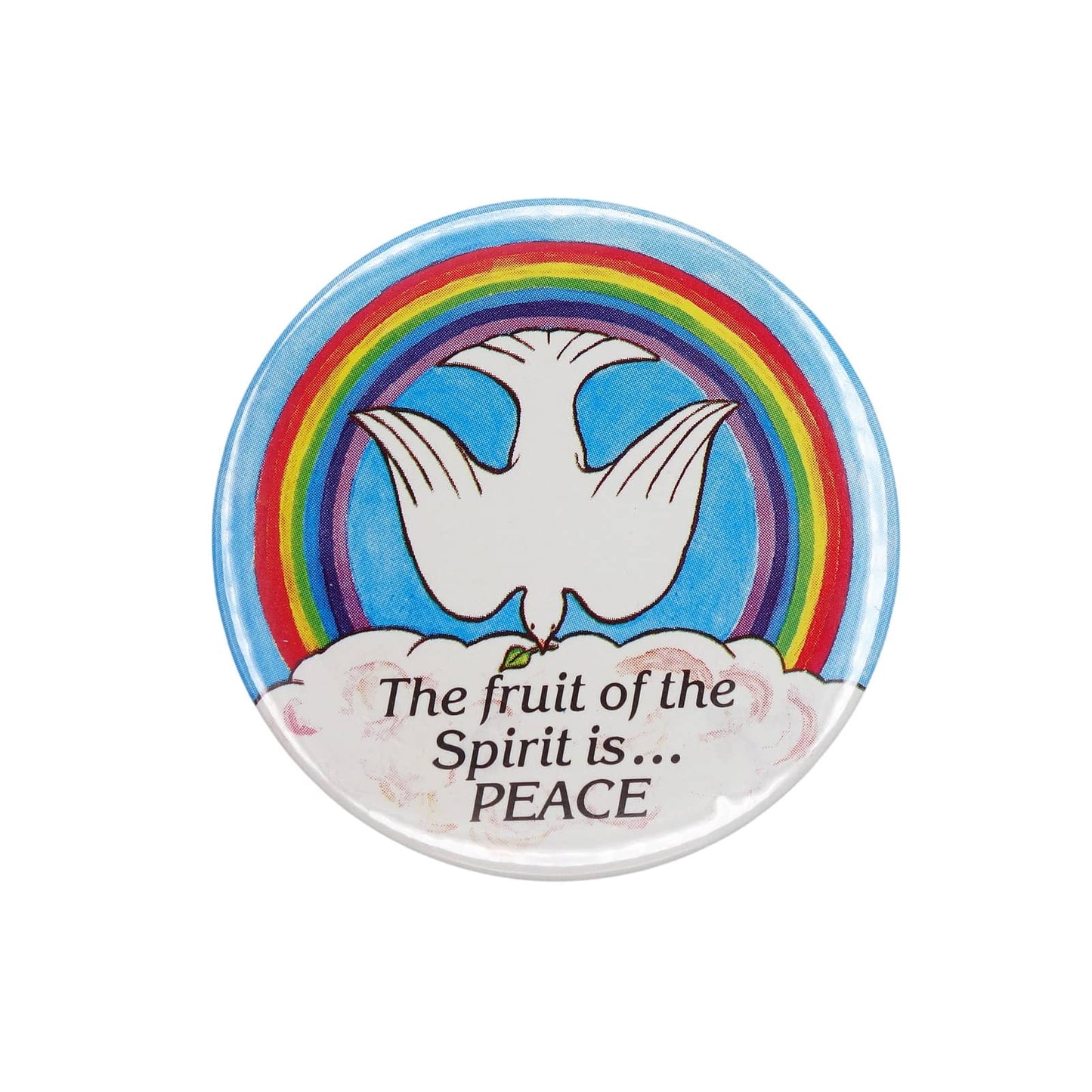 The fruit of the Spirit is... PEACE 平和の白い鳩 缶バッジ