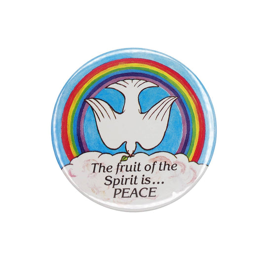 The fruit of the Spirit is... PEACE 平和の白い鳩 缶バッジ