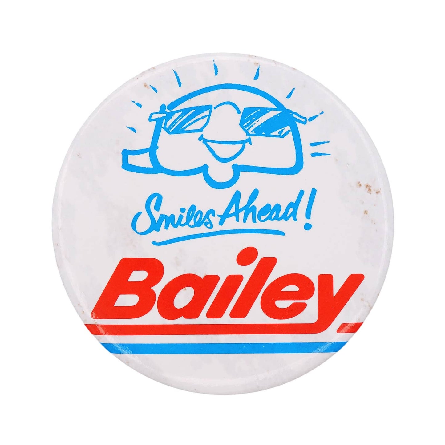 Bailey 缶バッジ バッチ Smiles Ahead! キャンピングトレーラー