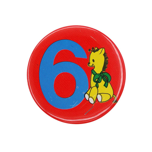 数字 6 ロバ 缶バッジ バッチ 6歳 誕生日