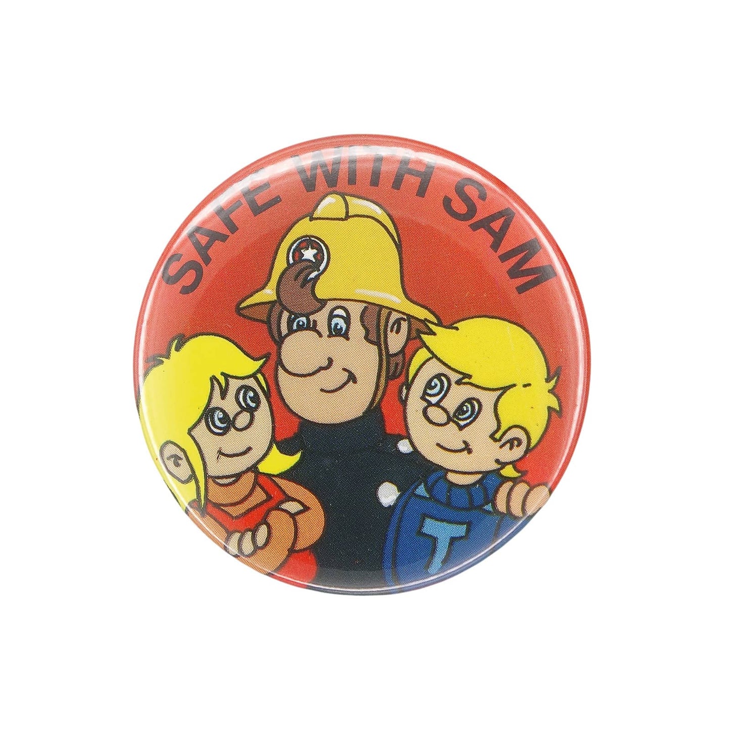 SAFE WITH SAM 消防士サム 缶バッジ バッチ