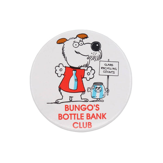 BUNGO'S BOTTLE BANK CLUB ガラス瓶リサイクル促進キャンペーン 缶バッジ 犬キャラクター