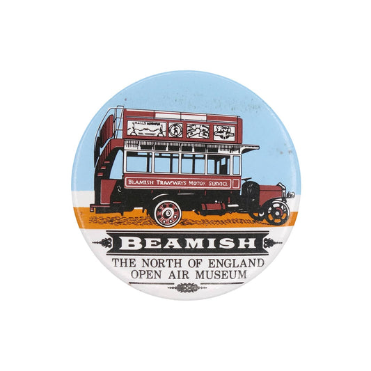 BEAMISH ビーミッシュ野外博物館 缶バッジ バッチ ダブルデッカーバス