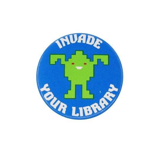 INVADE YOUR LIBRARY 缶バッジ 缶バッチ インベーダー