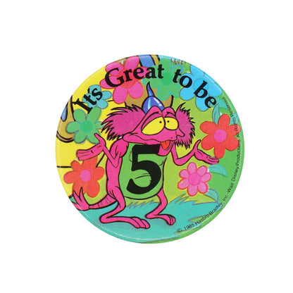 It's Great to be 5 ワズルス フリザード 缶バッジ バッチ 5歳 誕生日 1985