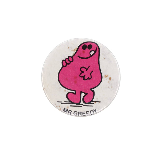MR GREEDY ミスター・グリーディ 缶バッジ MR.MEN LITTLE MISS 1976 ビンテージ