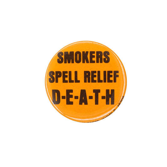 SMOKERS SPELL RELIEF D-E-A-T-H 缶バッジ 80's 缶バッチ