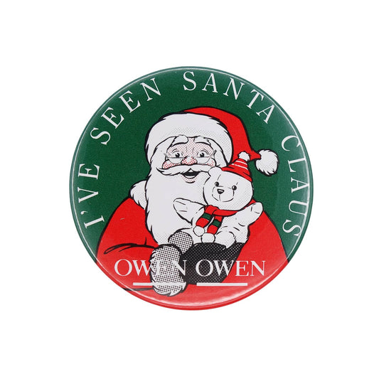I'VE SEEN SANTA CLAUS サンタクロース 缶バッジ バッチ 英国百貨店 Owen Owen クリスマス