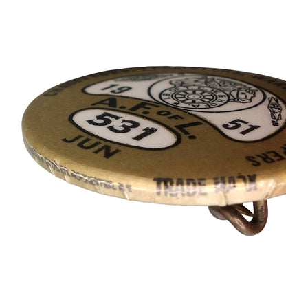 TEAMSTERS UNION 1951年 ビンテージ 缶バッジ アンティーク 缶バッチ
