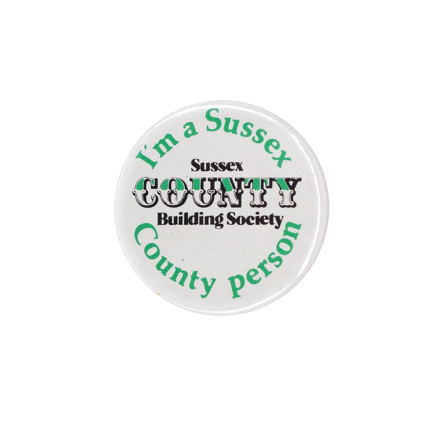 Sussex COUNTY Building Society 缶バッジ 缶バッチ