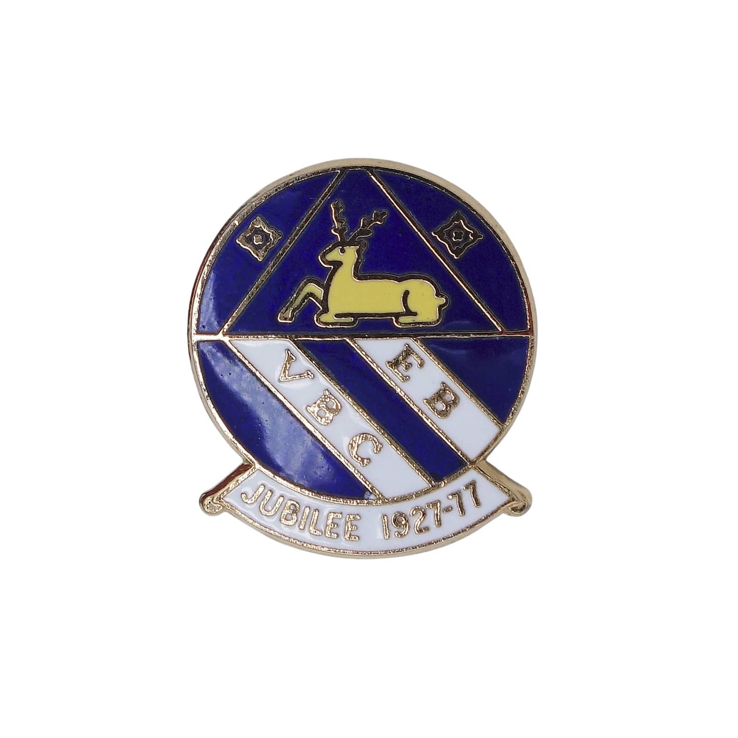 East Barnet Valley Bowls Club 鹿 エンブレム ピンバッジ 英国 ローンボウルズクラブ 1977年 ビンテージ ブローチ