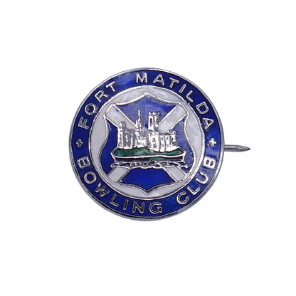 スコットランド FORT MATILDA BOWLING CLUB ピンバッジ バッチ 英国 ローンボウルズクラブ