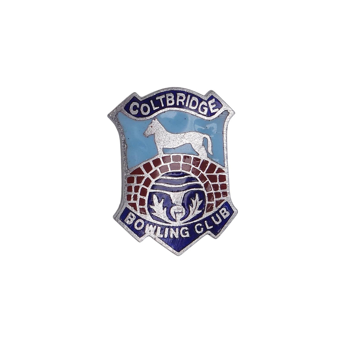 COLTBRIDGE BOWLING CLUB ピンバッジ レトロ バッチ 英国 ローンボウルズクラブ ブローチ