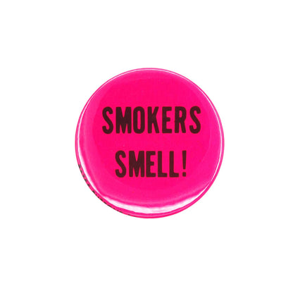 SMOKERS SMELL! 缶バッジ レトロ 缶バッチ アンチ喫煙