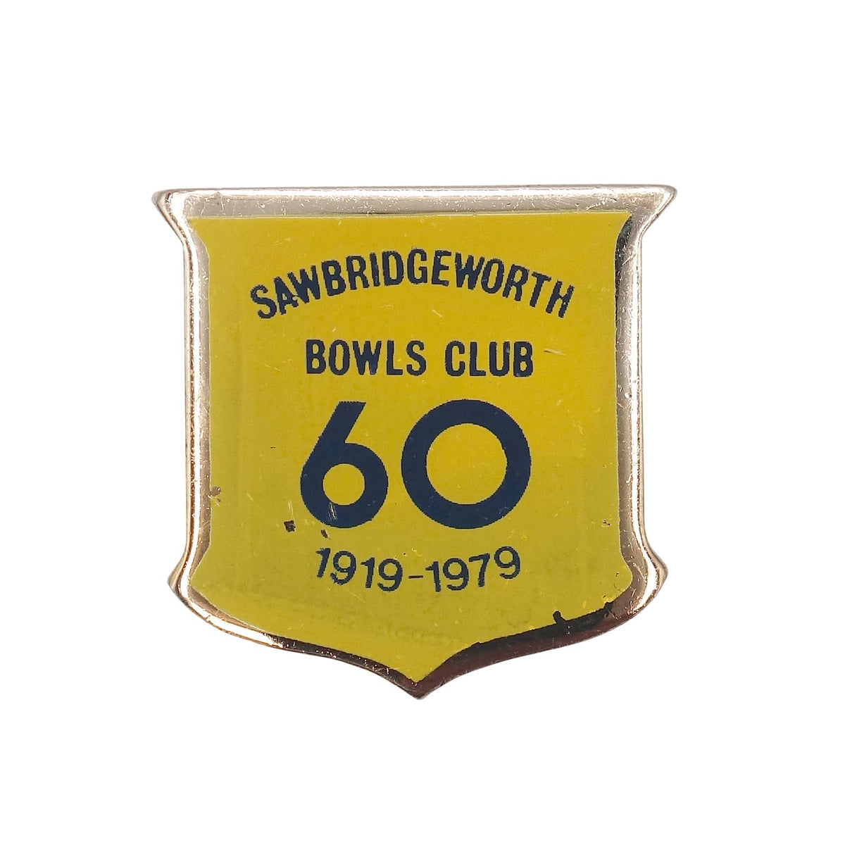 1979年 英国 ローンボウルズクラブ ヴィンテージ ピンバッジ ブローチ SAWBRIDGEWORTH BOWLS CLUB