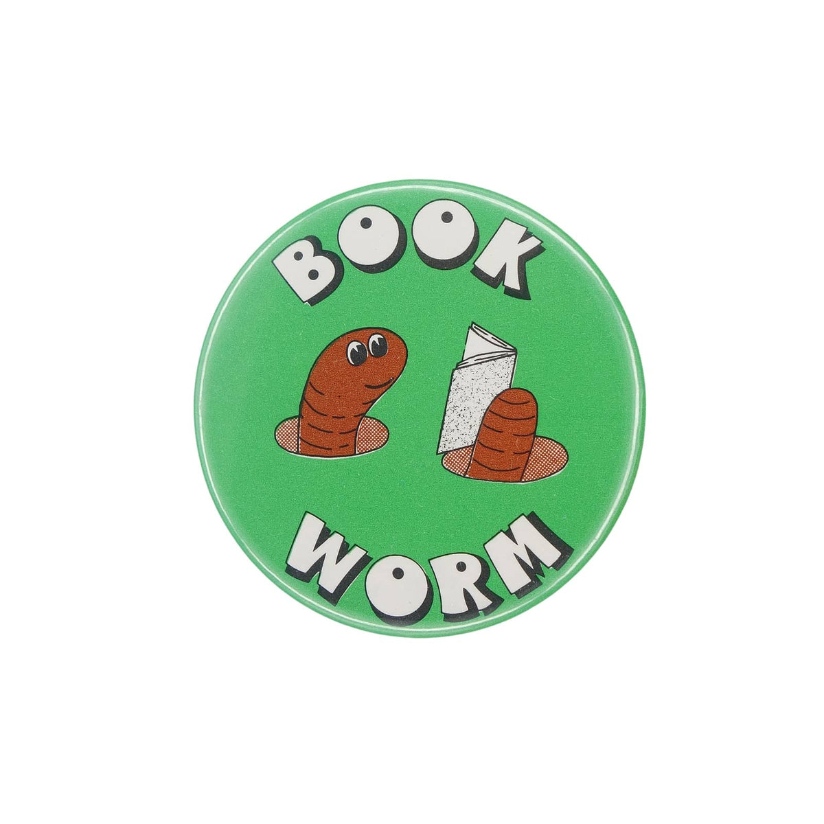 BOOK WORM 缶バッジ レトロ 缶バッチ 本が好き ヴィンテージ