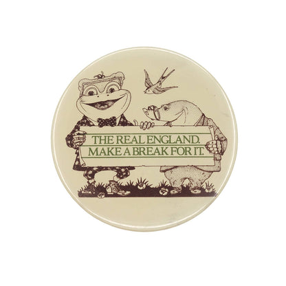 カエルとモグラ THE REAL ENGLAND. MAKE A BREAK FOR IT ヴィンテージ 缶バッジ 缶バッチ
