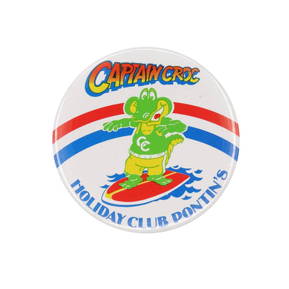 CAPTAIN CROC 缶バッジ バッチ HOLIDAY CLUB PONTIN'S ワニのキャラクター ビンテージ