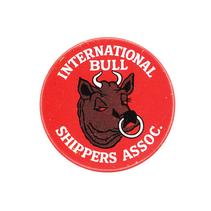 INTERNATIONAL BULL SHIPPERS ASSOC. 缶バッジ ヴィンテージ 缶バッチ 雄牛