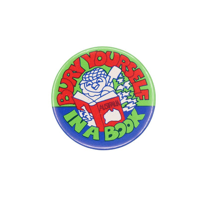 BURY YOURSELF IN A BOOK 缶バッジ ビンテージ 缶バッチ レトロ