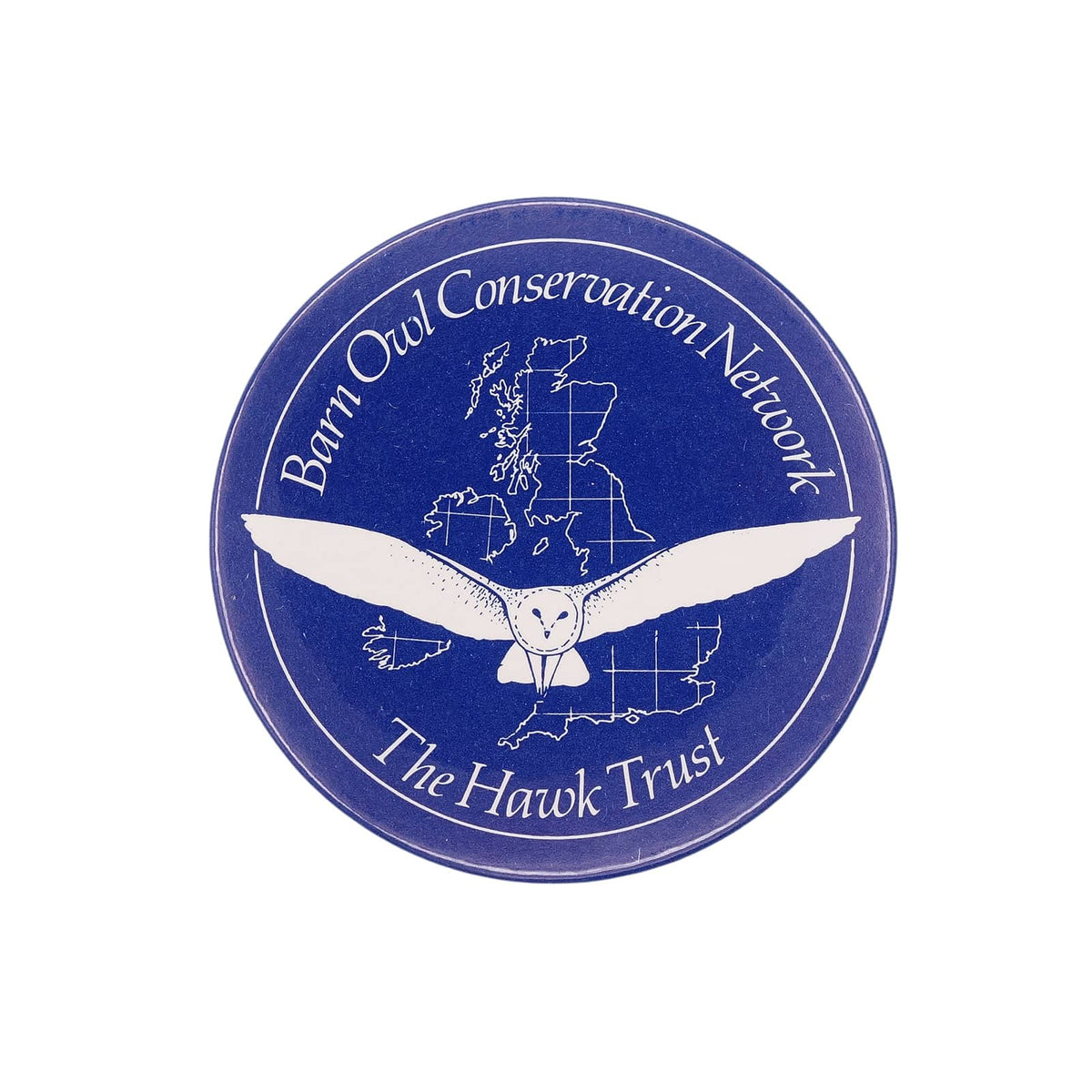 イギリス The Hawk Trust 猛禽類保護団体 BOCN メンフクロウ保護ネットワーク ヴィンテージ 缶バッジ