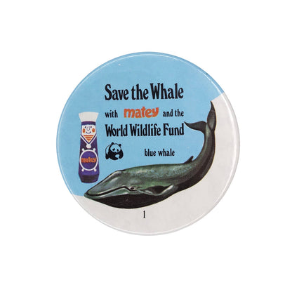 Matey × WWF クジラ保護キャンペーン ヴィンテージ 缶バッジ レトロ 缶バッチ