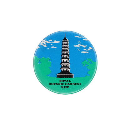 ROYAL BOTANIC GARDENS KEW キュー王立植物園 グレート・パゴダ レトロ 缶バッジ