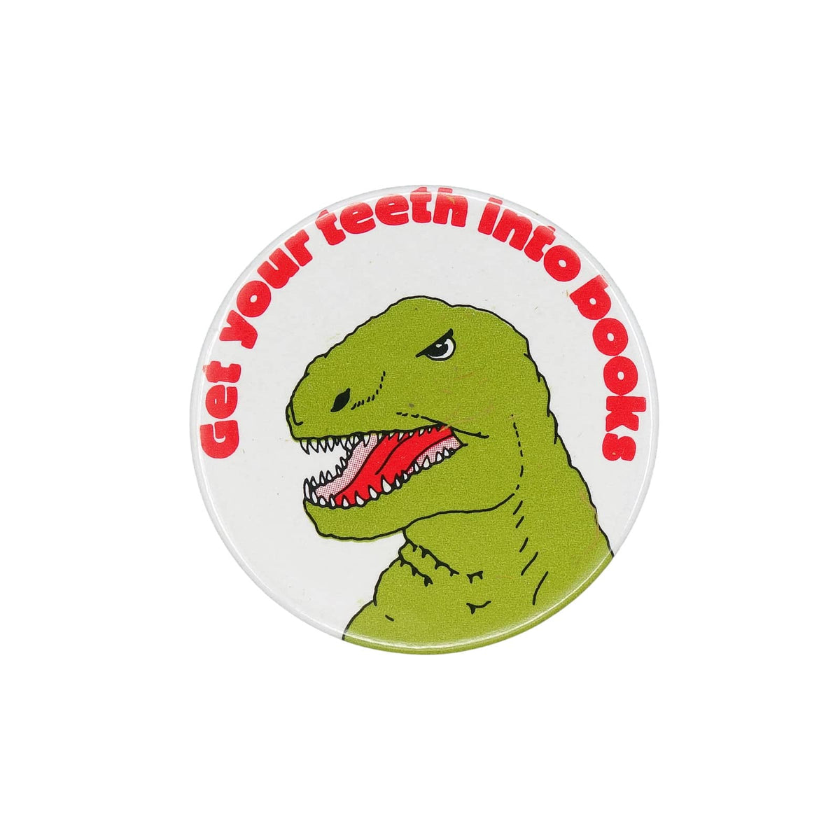 Get your teeth into books 恐竜 ヴィンテージ 缶バッジ バッチ
