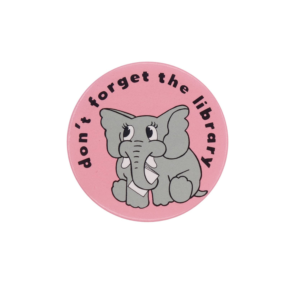 ゾウ don't forget the library ヴィンテージ 缶バッジ レトロ アニマル キャラクター 缶バッチ