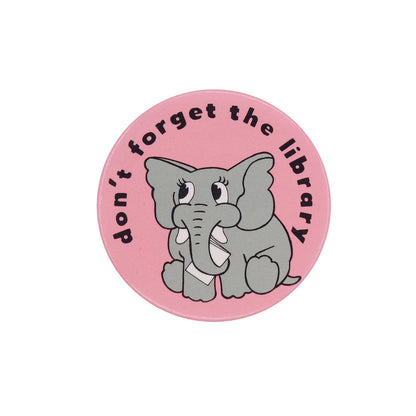 ゾウ don't forget the library ヴィンテージ 缶バッジ レトロ アニマル キャラクター 缶バッチ