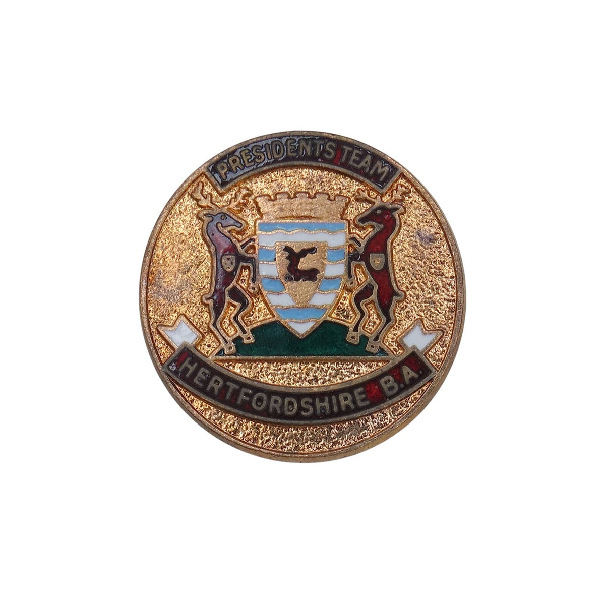PRESIDENTS TEAM HERTFORDSHIRE BA ビンテージ ピンバッジ 英国ローンボウルズ協会 ピンバッチ レトロ