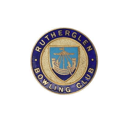 RUTHERGLEN BOWLING CLUB ヴィンテージ ピンバッジ バッチ 英国 ローンボウルズクラブ H.W. MILLER