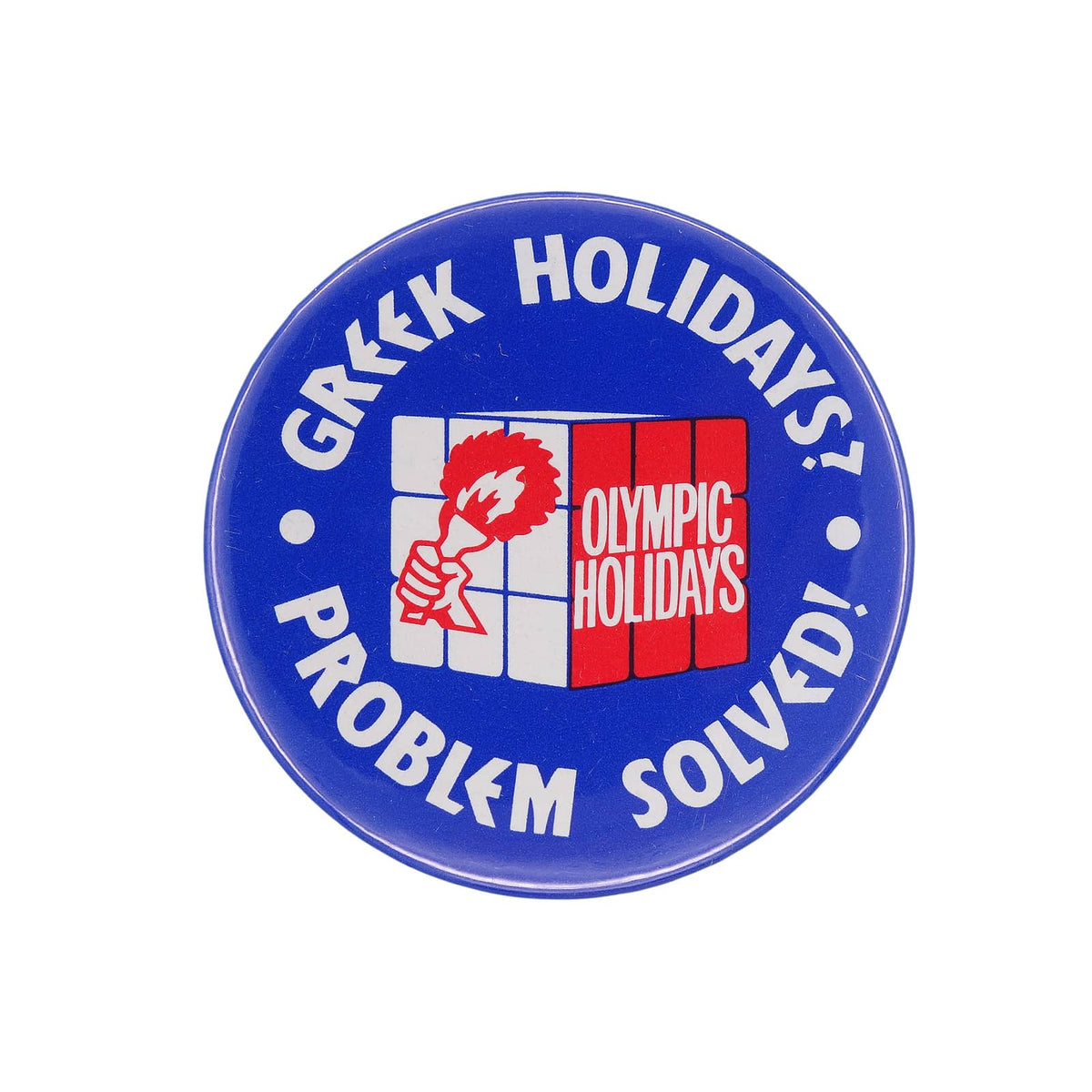 80's イギリス旅行会社 OLYMPIC HOLIDAYS ヴィンテージ 缶バッジ レトロ 缶バッチ