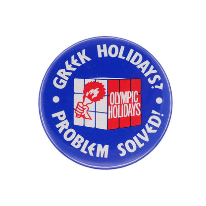 80's イギリス旅行会社 OLYMPIC HOLIDAYS ヴィンテージ 缶バッジ レトロ 缶バッチ