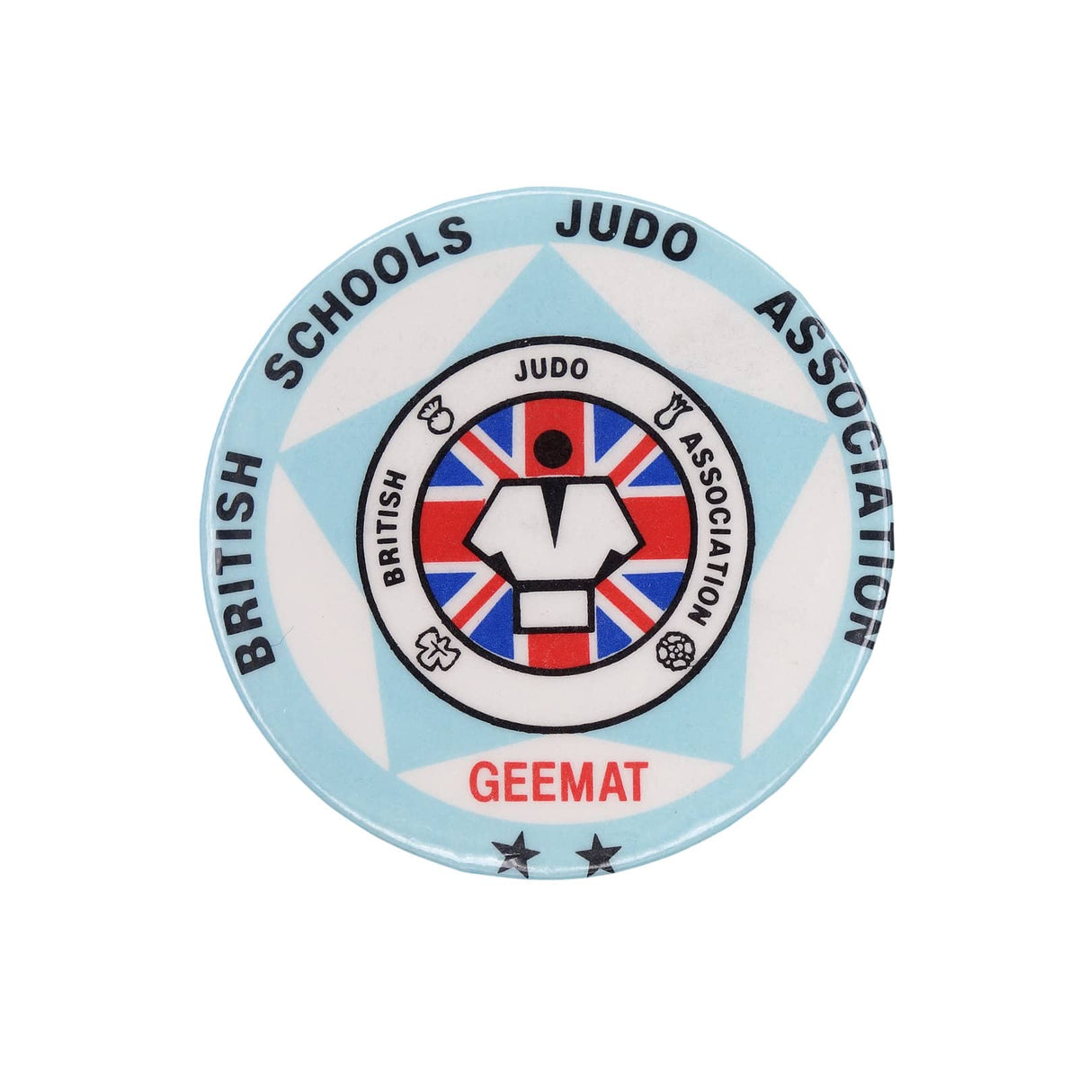 英国学校柔道連盟 ヴィンテージ 缶バッジ 80's レトロ 缶バッチ BRITISH SCHOOLS JUDO ASSOCIATION