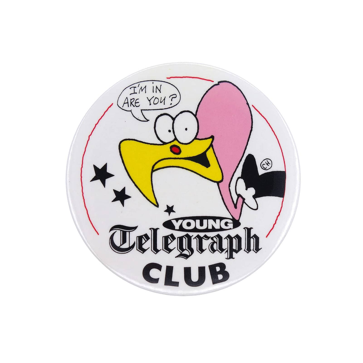 YOUNG Telegraph CLUB 読者クラブ ヴィンテージ 缶バッジ レトロ 鳥のキャラクター 缶バッチ