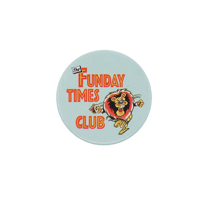 The FUNDAY TIMES CLUB 読者クラブ レトロ 缶バッジ 缶バッチ ライオン キャラクター