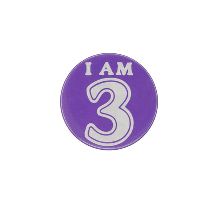 I AM 3 缶バッジ 缶バッチ 数字 3歳 誕生日