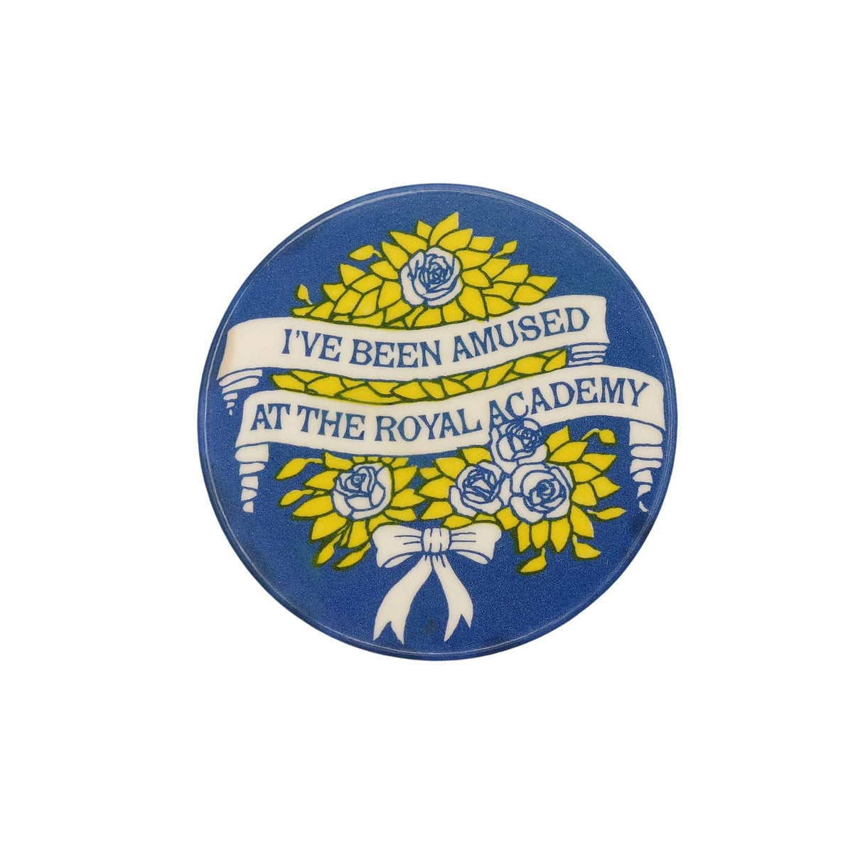 I'VE BEEN AMUSED AT THE ROYAL ACADEMY ヴィンテージ 缶バッジ メッセージ 缶バッチ